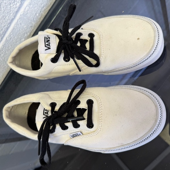 Vans Cream and Black Skate-Style Sneakers - Picture 4 of 14